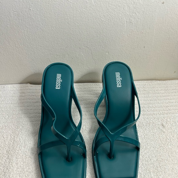 Melissa Shoes - Melissa dark Green Minimalist heels Sandals with Square Toe Sz 5